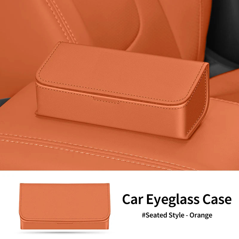 Car Sun Visor Glasses Holder Leather Multi-functional Storage Case Auto Sunglasses Holder Car Storage Box Interior Accessories