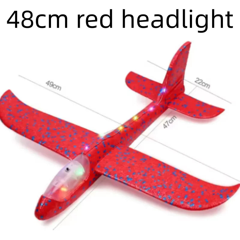 48cmFoam Aircraft Toy Hand Throw Flight Glider Aircraft Airplane DIY Model Toy Throwing Roundabout Airplane Kid Gifts