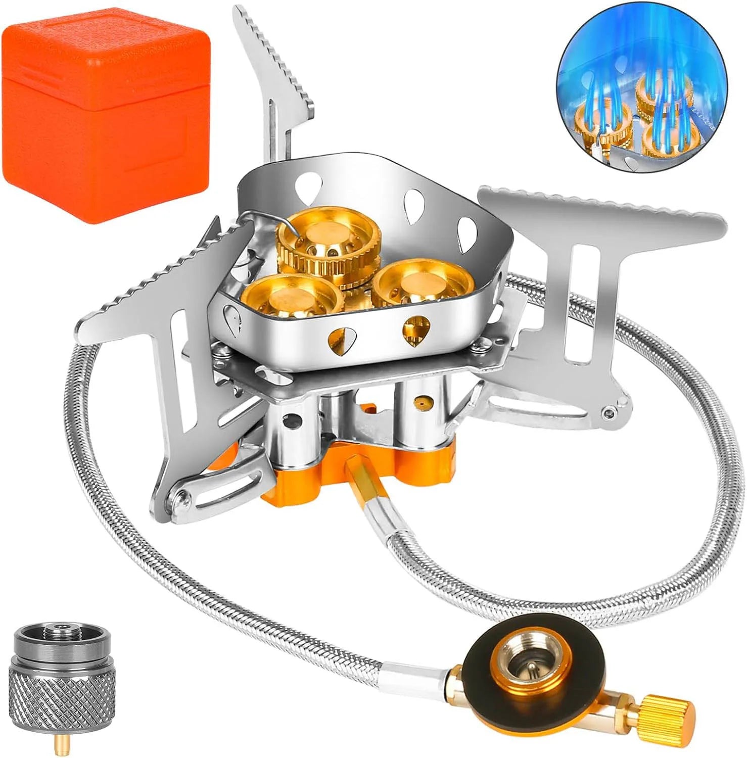 9900W Big Power Camping Gas Stove Portable Outdoor Windproof Stove Camping Picnic Survive Burner Foldable Hiking Gas Stove