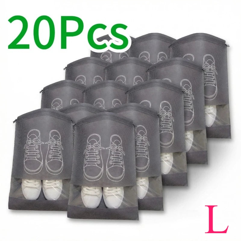1-30PCS Shoes Storage Organizer Bags Non-Woven Shoe Dust Bags Portable Travel Shoe Bag Shoes Storage Packing Pouch Organizers