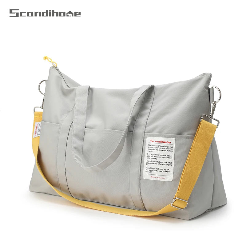 Large Capacity Travel Duffel Bag with Luggage Sleeve Multi-Pocket Weekender Bag for Women Men Trip Gym Fitness Yoga Bag