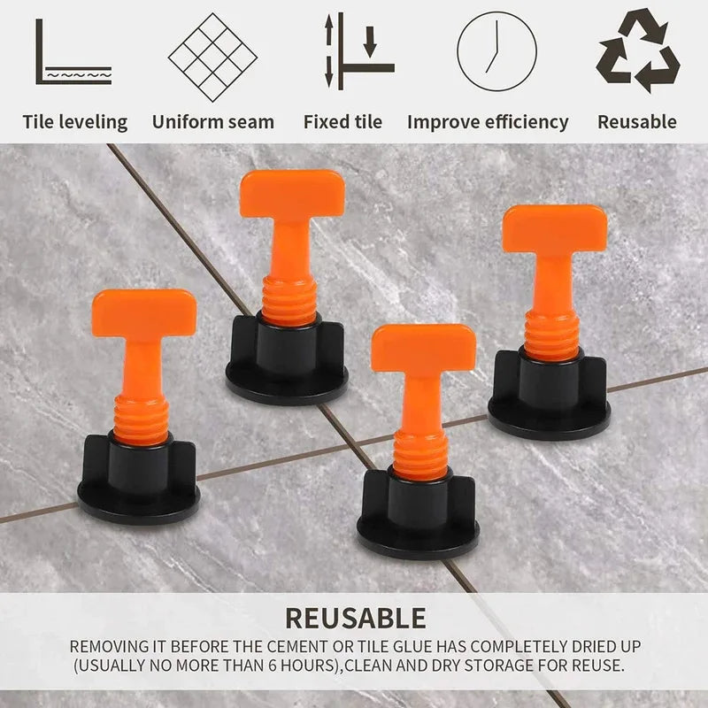 25pcs（300+25+1pcs） Tile Leveling System Tile Leveling Wedges Leveler Alignment Spacers Locator Floor Wall Clamp