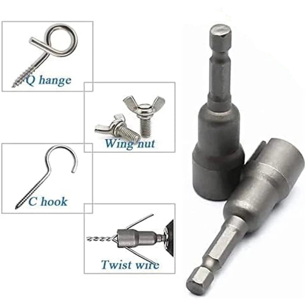 Atural color Slotted Butterfly Hole Socket Wrench Wing Nut Socket Tool 65mm Hexagonal Handle Electric Screwdriver Wrench Tool