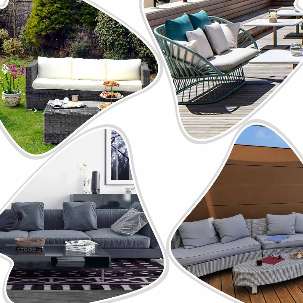 Custom Waterproof Fabric Seat & Back Cushions - UV-Resistant, Quick-Dry - for Patio Furniture, Garden Benches, Poolside Loungers
