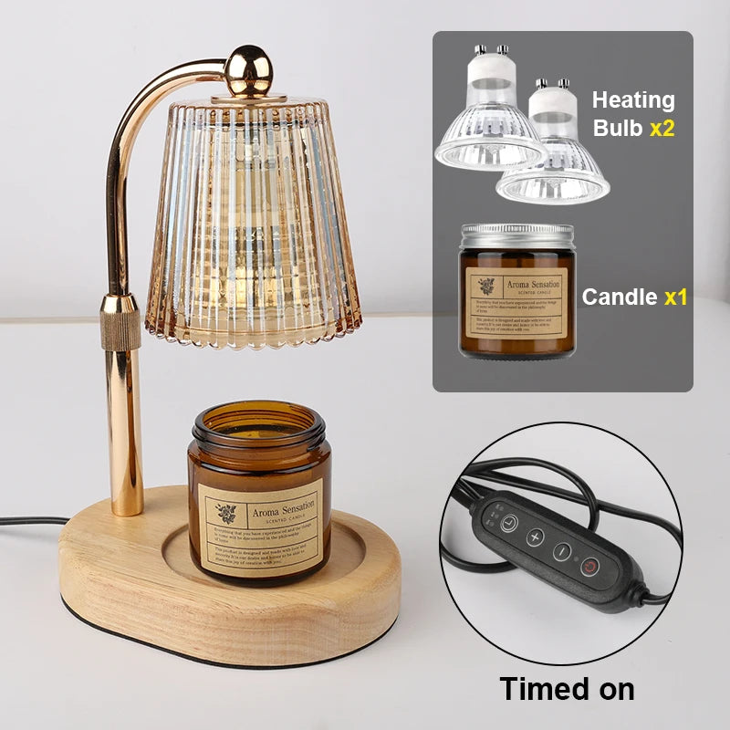 50WCandle Warmer Lamp with Timer Dimmable Candle Lamp Warmer Glass Candle Warmer Adjustable Candle Light Cozy Bedroom Home Decor