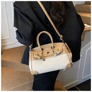 Fashionable Solid Color Diaper Bag High-End Elegant Clutch Shoulder Bag Trendy Large Capacity Crossbody Handbag