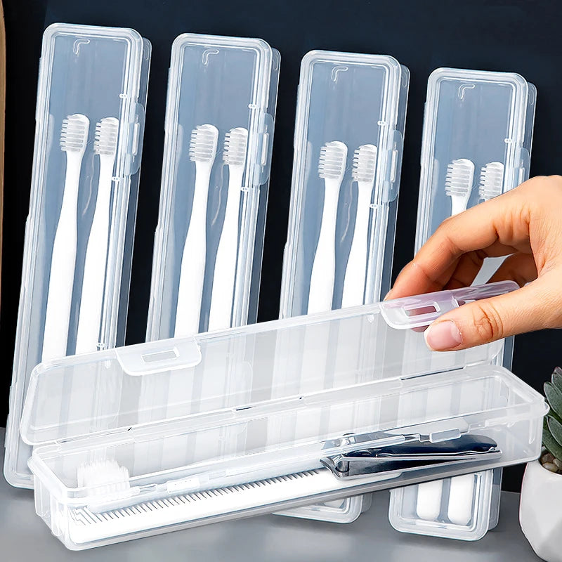 5/1x Transparent Toothbrush Box with Cover Outdoor Travel Portable Dustproof Plastic Toothpaste Box Plastic Toothbrush Holder
