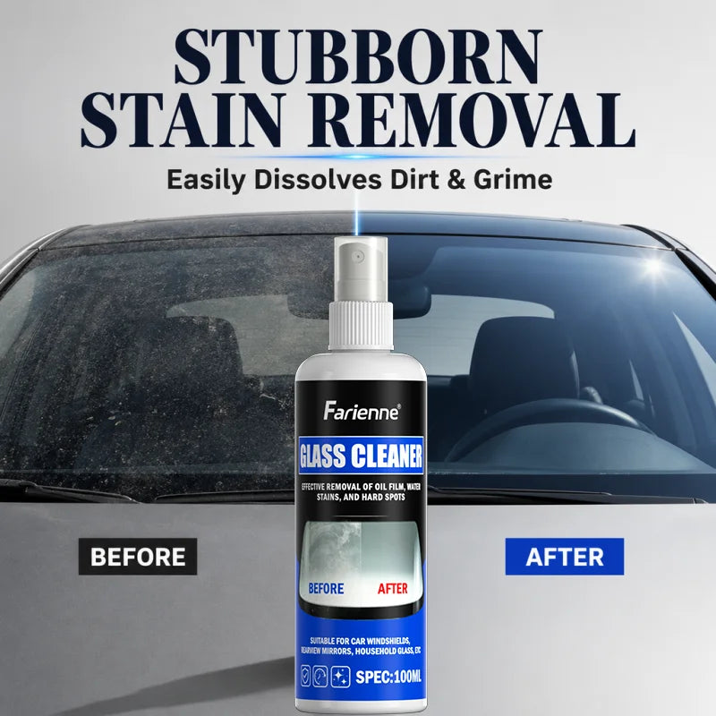 Farienne Car Glass Cleaner Spray Streak Free Windshield Oil Film Water Spot Dust Stain Remover For Auto Windows Mirrors