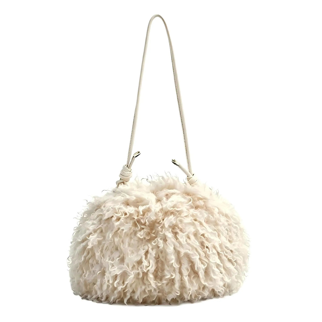 Fluffy Curly Faux Fur Cloud Bag Cute Soft Plush Purse for Women Casual Single Shoulder Crossbody Multi Color Daily Fashion Handb