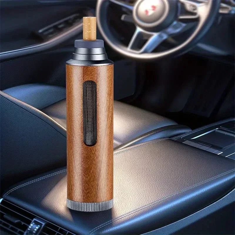 1PC Portable Car Mounted Ashtray - Durable Smokeless Ash Tray for Driving Ideal Lazy Person Cigarette Holder Soot Organizer