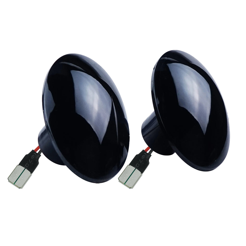 ANGRONG 2x Amber LED Side Indicator Repeater Light Black Lens For Ford Transit Tourneo MK 6 7 94-14
