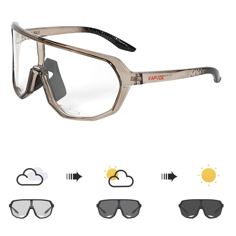 Photochromic Cycling Sunglasses Kapvoe Women Man Luxury Gold Glasses Driving Fishing Fashion Travel Golf Women Bike Goggles