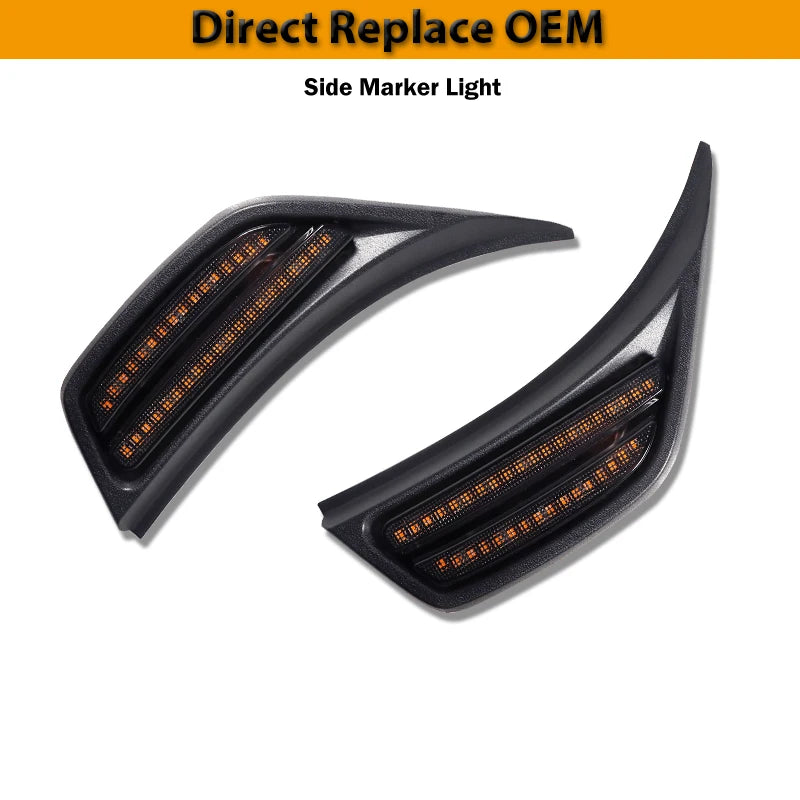 2pcs For 2018-2021 Jeep Wrangler JL JLU For 2020-2021 Gladiator JT Truck Front Fender Side Marker Light Amber Turn Signal Lamp