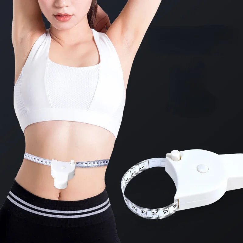 2pcs/set PVC Body Fat Caliper Measure Tape Tester Fitness for Lose Weight for Body Building Portable Fitness Equipmnet White