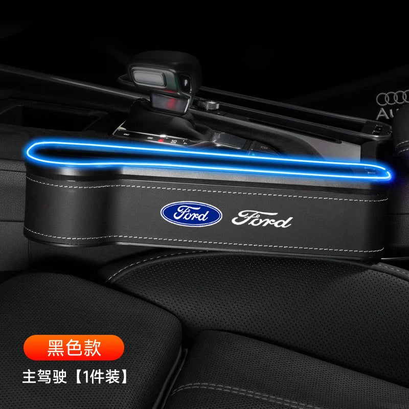 For Ford Mondeo Focus Explorer Escape Kuga Everest Bronco F-150 Ranger Transit Car Seat Gap Light Storage Box