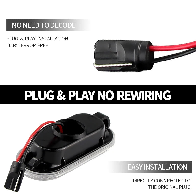 2PCS LED Side Marker Turn Signal Lights Canbus For VW Bora 98-05 Golf 95-05 Lupo 98-05 Passat 96-03 Polo 94-05 Sharan 95-00