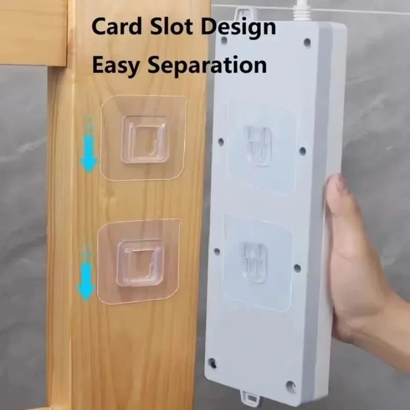 1-100Pairs Double-Sided Self Adhesive Wall Hooks Strong Sticky Transparent Traceless Kitchen Bedroom Wall Hook Storage Holders