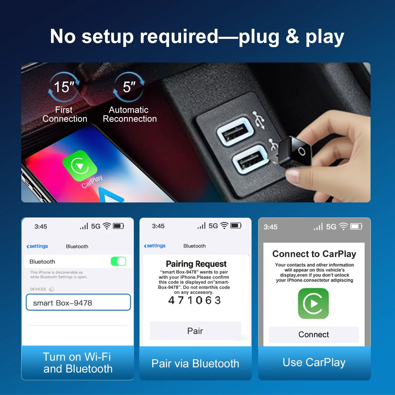 2in1 Wireless CarPlay Dongle Wireless Android Auto Adapter AI Smart Box Car Intelligent Systems For Car With Wired CarPlay