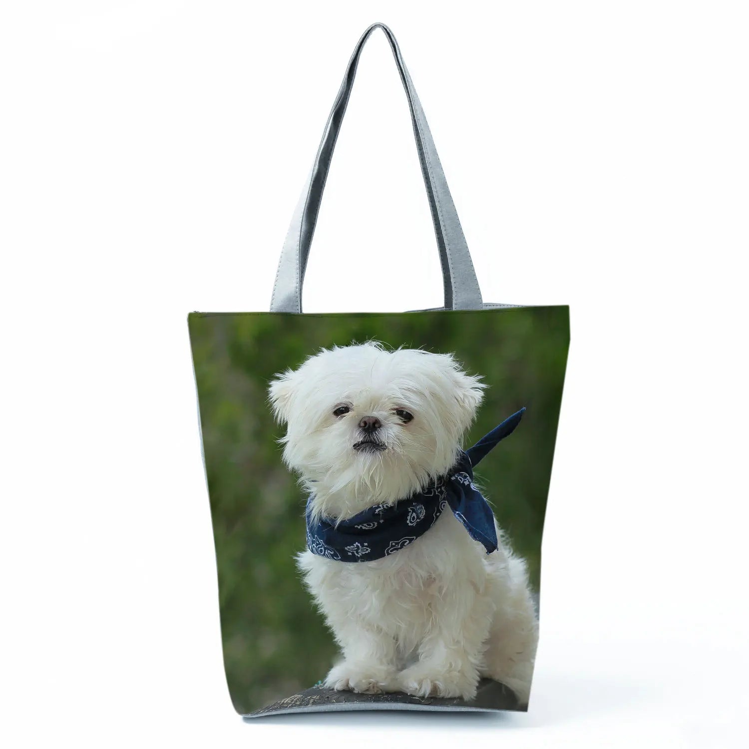Cute Maltese Dogs Print Handbags Casual Women Shopping Bag Large Capacity Foldable Shoulder Bags Eco Reusable Travel Beach Totes