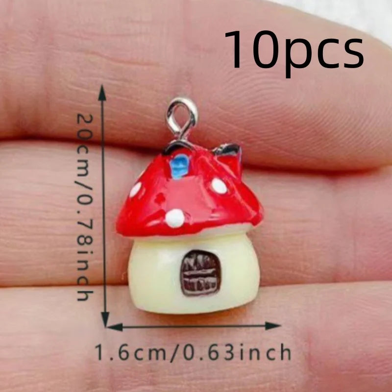 10pcs resin simulated food pendant, DIY jewelry making earrings, keychains, accessories