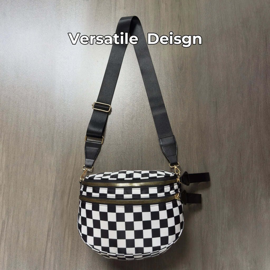 New checkered crossbody bag, shoulder bag, large-capacity shell bag
