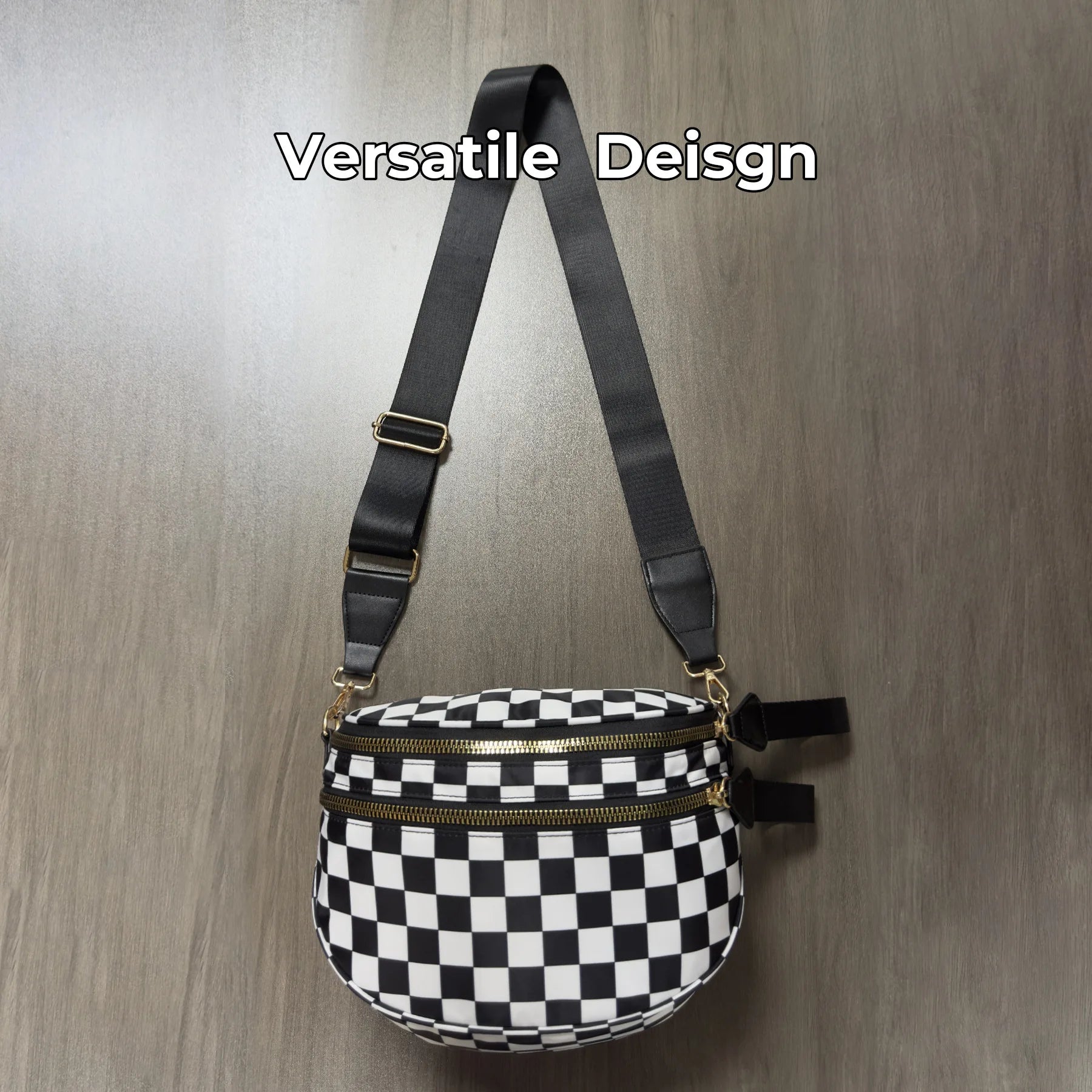 New checkered crossbody bag, shoulder bag, large-capacity shell bag