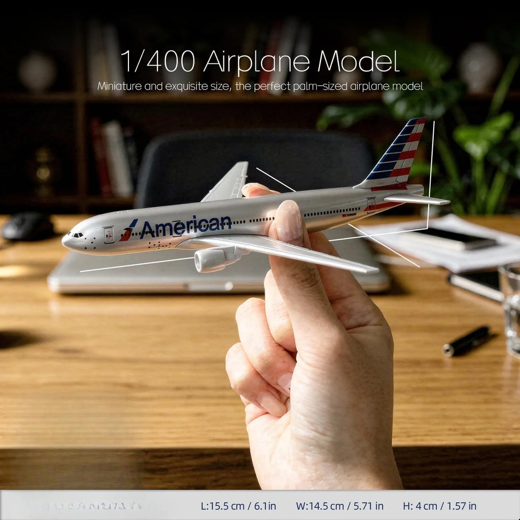 16cm Diecast Metal Airplane Model for American Airlines B777 Display Collectible Model Kit for Aviation Enthusiast Gift
