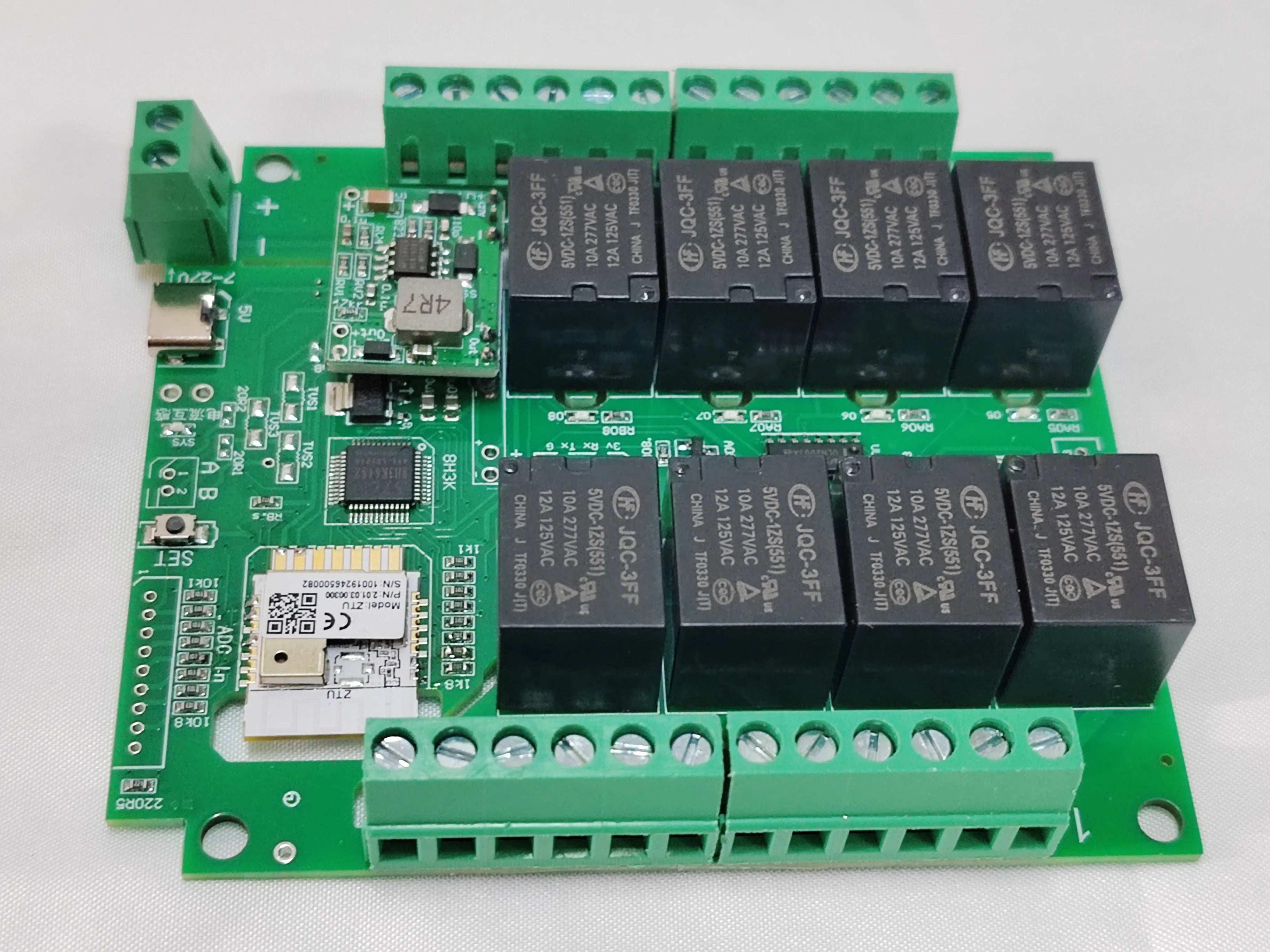 work with Tuya wifi or zigbee 8 channels Relay Switch Module with digital inputs Smart Home Remote Control board controller card