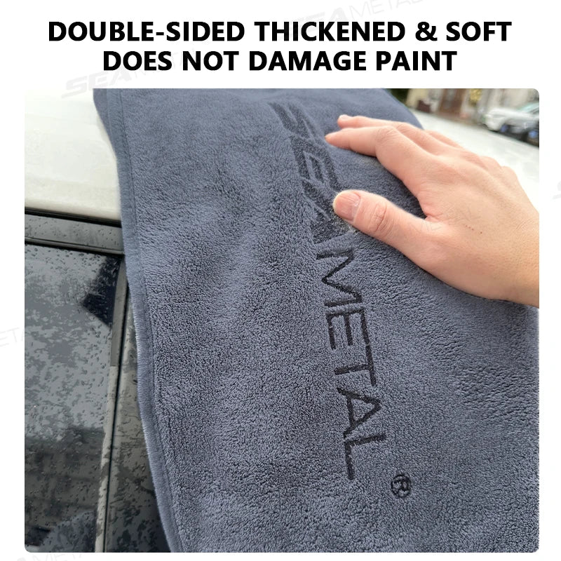 SEAMETAL Microfiber Towels Car Wash Drying Cloth Towel Double Sided Thickened Cloths Auto Detailing Care Cloth Home Clean Tools