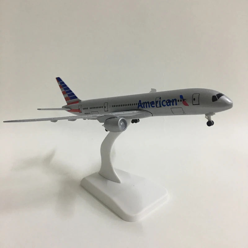 JASON TUTU 20CM American Airlines Boeing 787 Aircraft Model Planel Airplane Metal Diecast Planes Collect Gifts