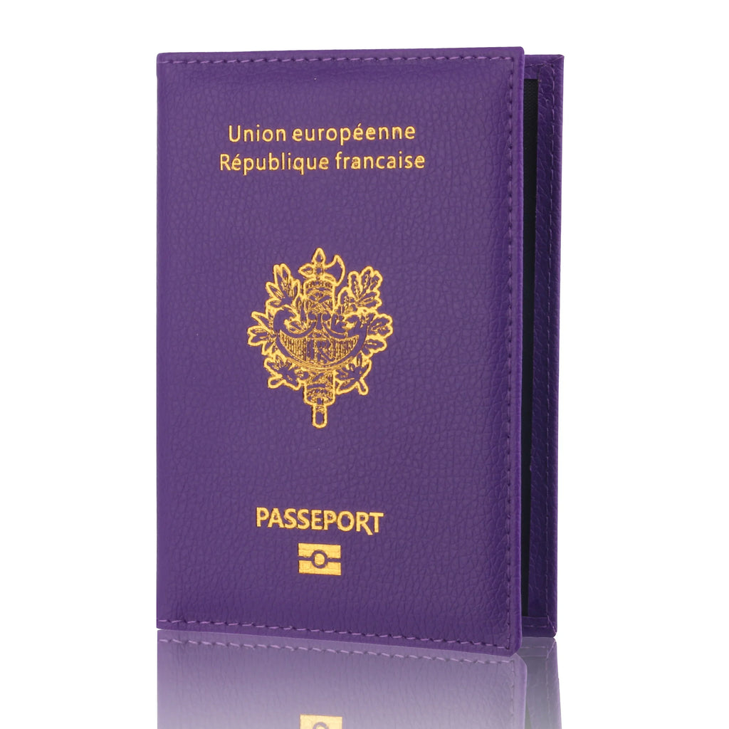 High Quality Pu Passport Protective Cover Bank Card Holder Travel Document Fashion Men and Women French Passport Cover Wallet