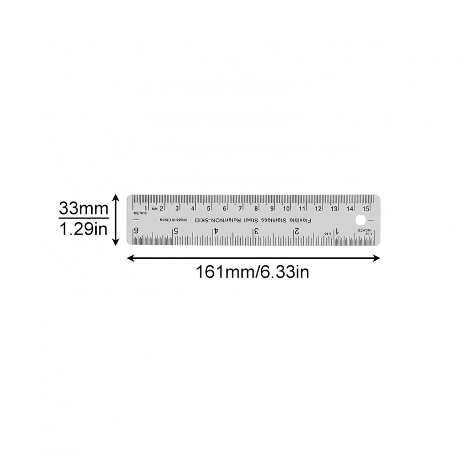 6/ 12 /18 Inch Optional Stainless Steel Metal Ruler with Cork Backing, Inch and Centimeters Non-slip Rulers Measuring Tool
