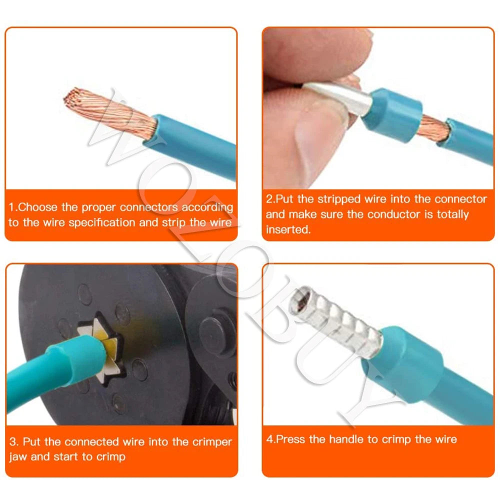 HSC8 6-4A/6-6A Crimping Pliers Kit Y1 Stripping Cutting Plier with Tube Terminal Suit WOZOBUY Brand Electric Tools Set