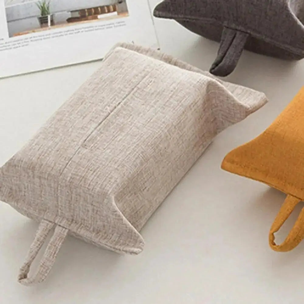 Paper Towel Box Rope Fabric Art Minimalist Style Living Room Home Desktop Car Mounted Paper Bag Hanging Style Car Tissue Bag