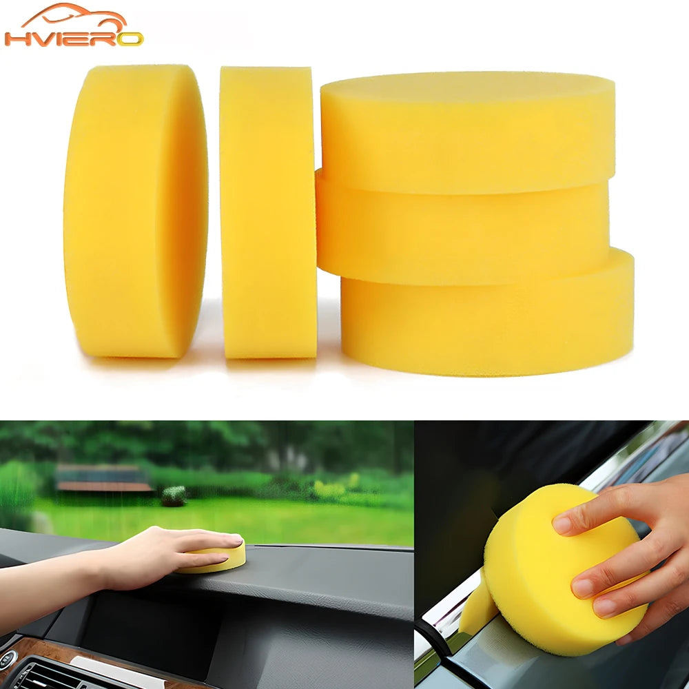 5Pcs Round Auto Care Polish Sponges Cleaning Tools Wax Washer Pads Body Car Sponges Applicator Foam Wash Glass Clean Accessories