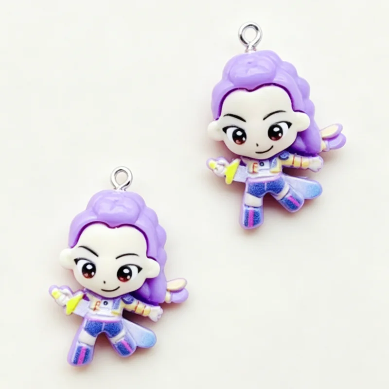 11pcs resin cartoon pendant, DIY jewelry making earrings, keychain accessories
