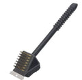 1pc 3 In 1 Corner Copper Wire Brush Barbecue Grill Oven Cleaning Bbq Brush Copper Wire Sponge Shovel Long Handle