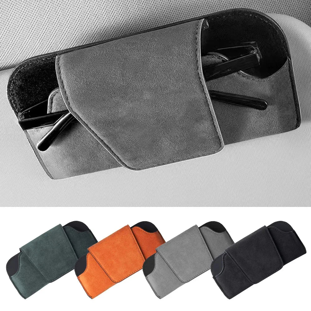 Car Glasses Case Auto Sun Visor Glasses Holder Sunglasses Clip Card Ticket Holder Multi-Function Automobile Accessories Storage