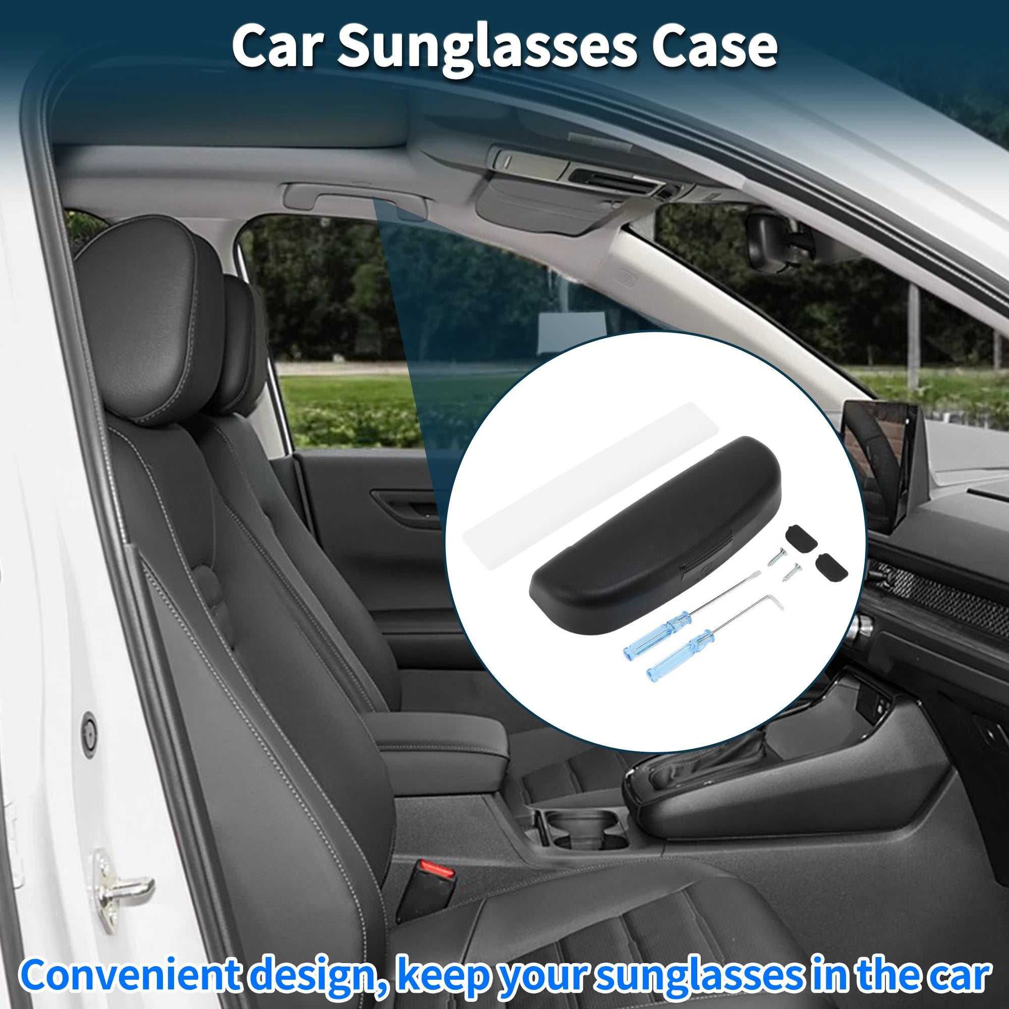 UXCELL Car Sunglasses Case for Peugeot 308 14-26 Eyeglasses Holder Storage Box Black 1 Set