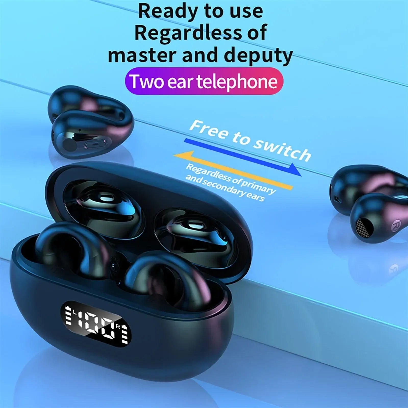 New Fashion Design Bone Conduction Earbuds Ambie Sound Earcuffs Ear Earring Wireless Bluetooth Earphones Auriculares Sport Heads