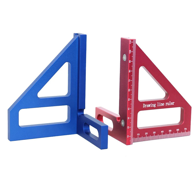Carpenter Square -Woodworking Square Protractor Aluminum Miter Triangle Ruler 3D Multi Angle 45/90 Degree Layout Measuring Ruler