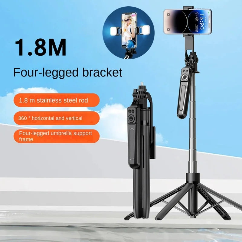 FANGTUOSI New 180cm Wireless Selfie Stick Brackets with Phone Holder Tripod for Smartphone Camera Stand With Bluetooth Shutter