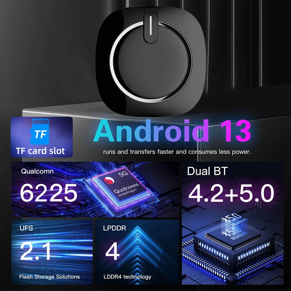 Wooboobox Wireless Ai Smart Box CarPlay Android Auto Adapter Play USB WIFI  For Youtube Netflix TikTok Universal Mazda GT7S