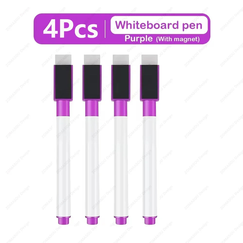 1-48Pcs Magnetic Erasable Whiteboard Pen Color Options Numbering Stationery Office Teaching Supplies for Blackboard Student Note