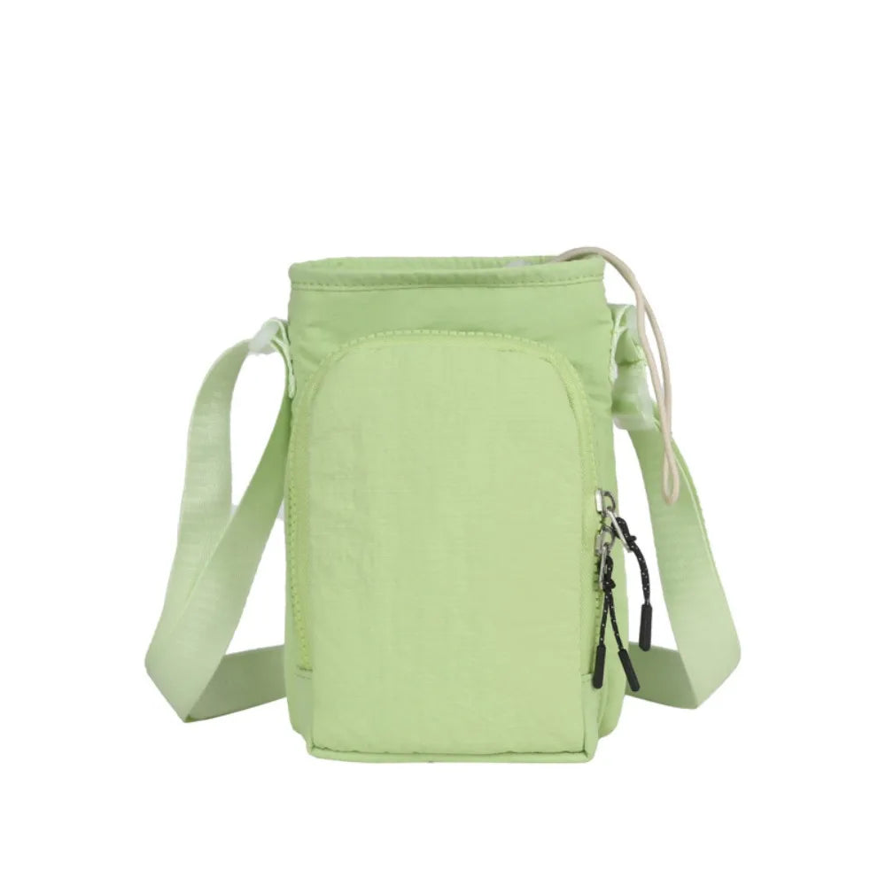 Shoulder Strap Water Bottle Carrier Bag Front Pocket Waterproof Crossbody Water Bottle Purse Portable Handle