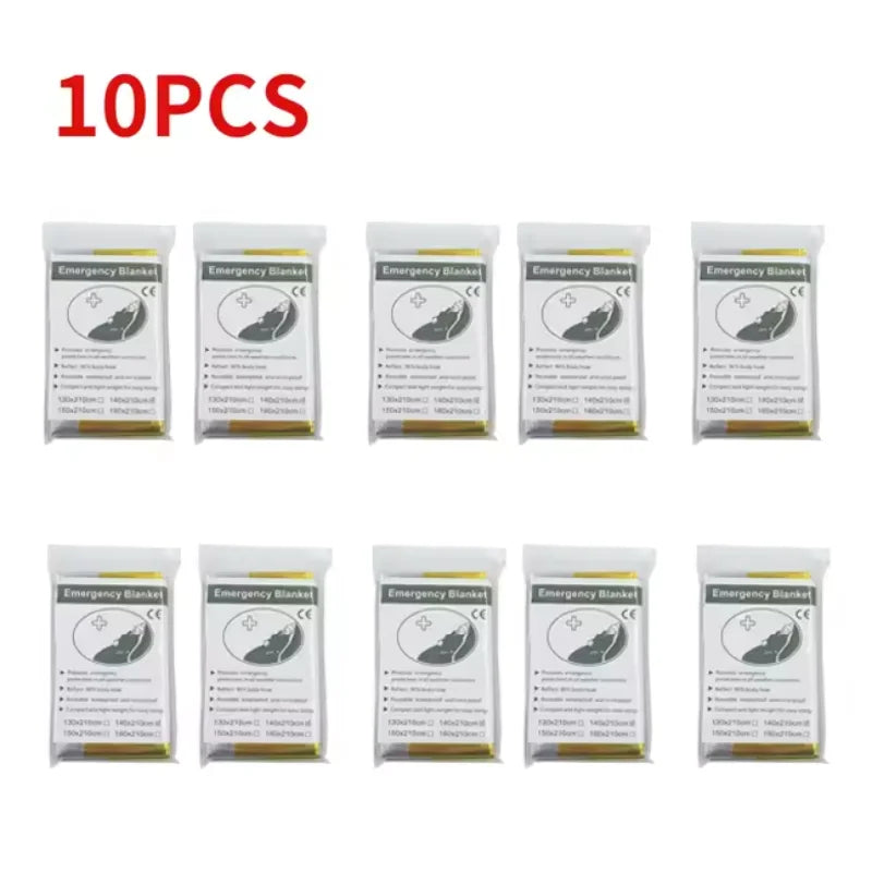 5-30Pc Outdoor Emergency Gold-Sliver Survival Blanket Waterproof First Aid Rescue Curtain Foil Thermal Military Blanket130X210Cm