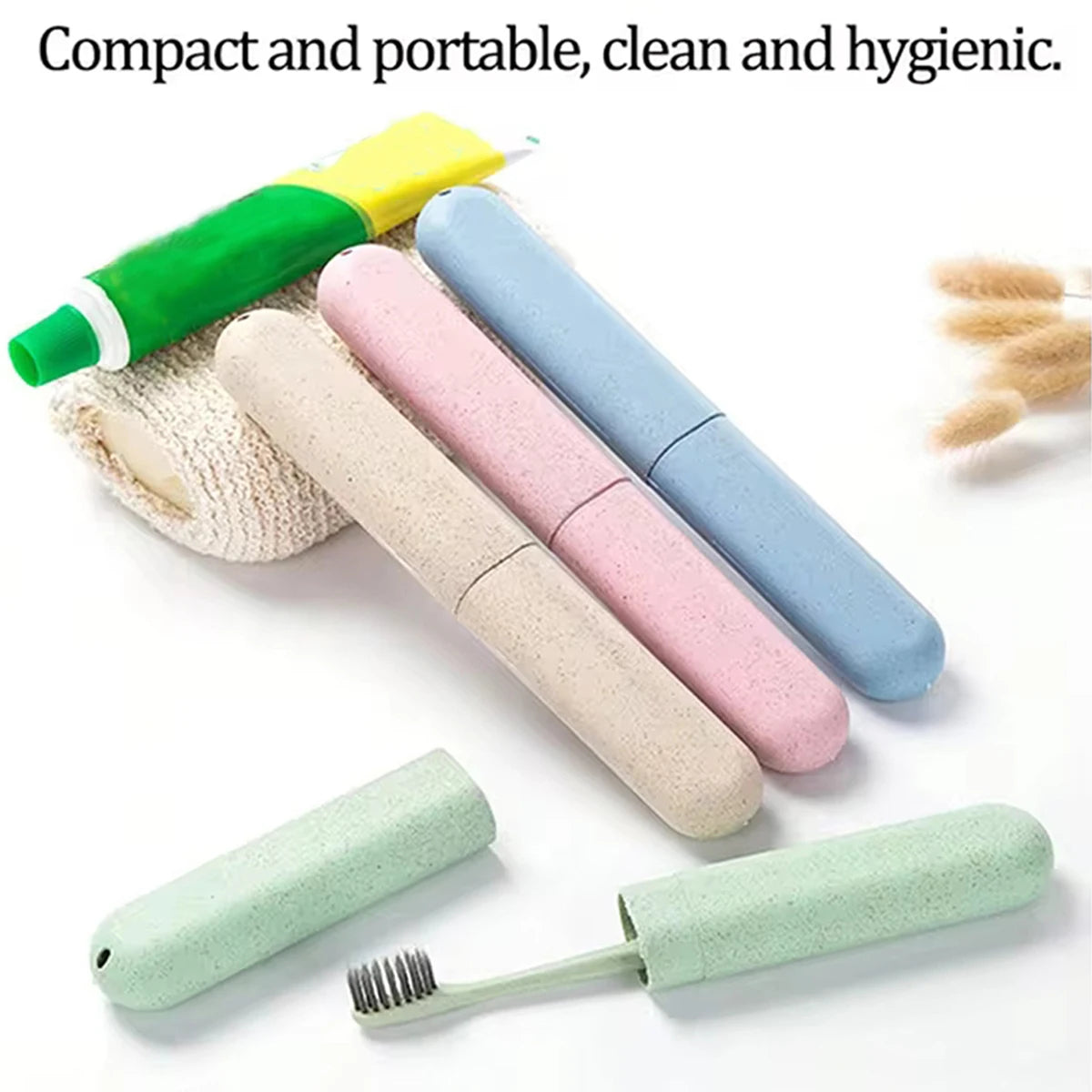 1/4Pcs Portable Travel Toothbrush Holder Plastic Toothbrush Container Protector Cover for Traveling,Camping,Home,School,Business