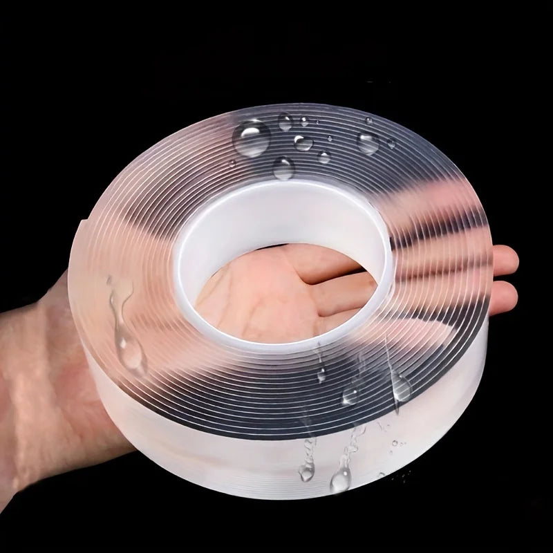 double sided tape"Versatile Reusable Double-Sided Waterproof Adhesive Tape - Perfect for Kitchen and Bathroom Supplies"