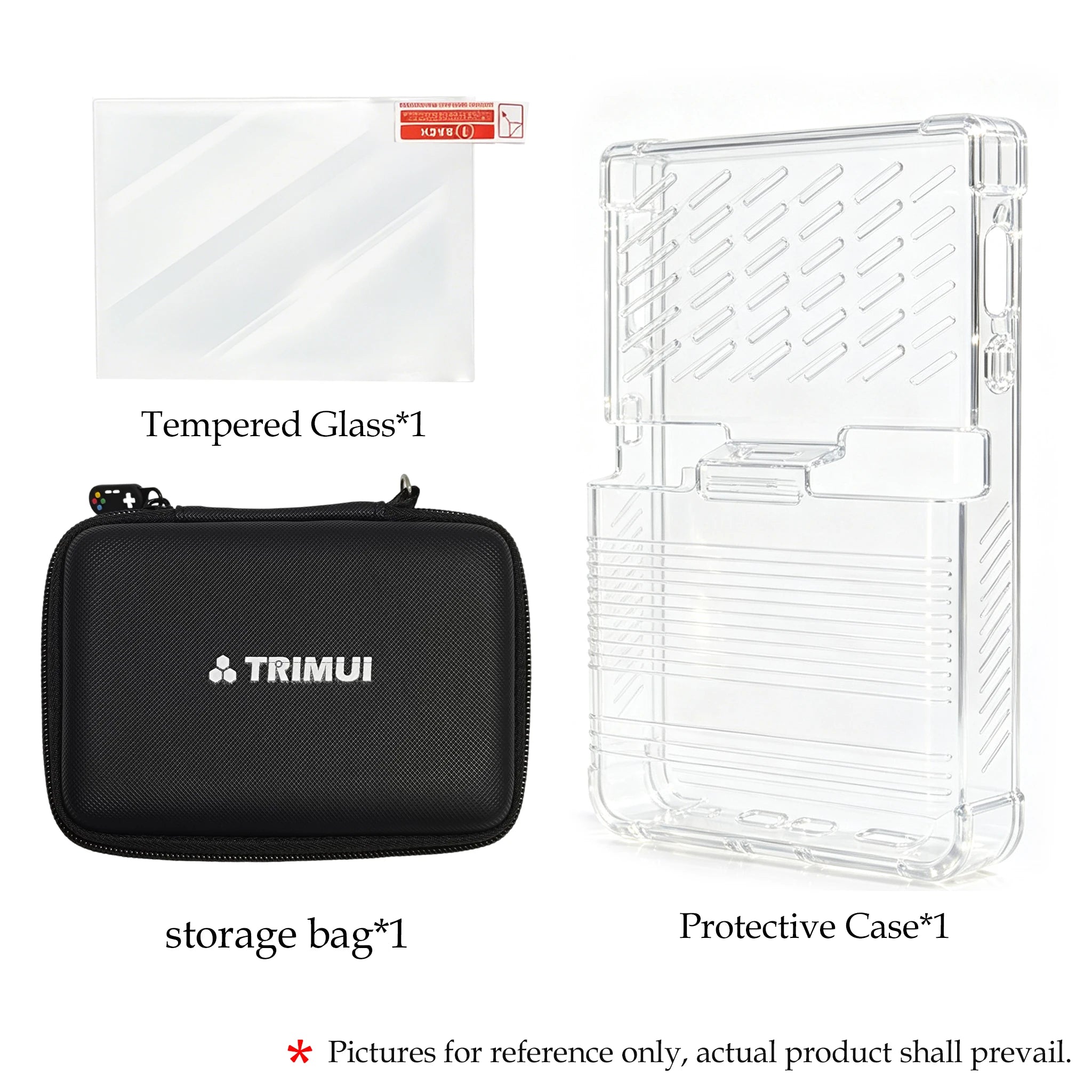 Clear TPU Protective Cover Game storage bag Tempered Glass Non-slip Protective Case Shockproof for Trimui Brick PRO