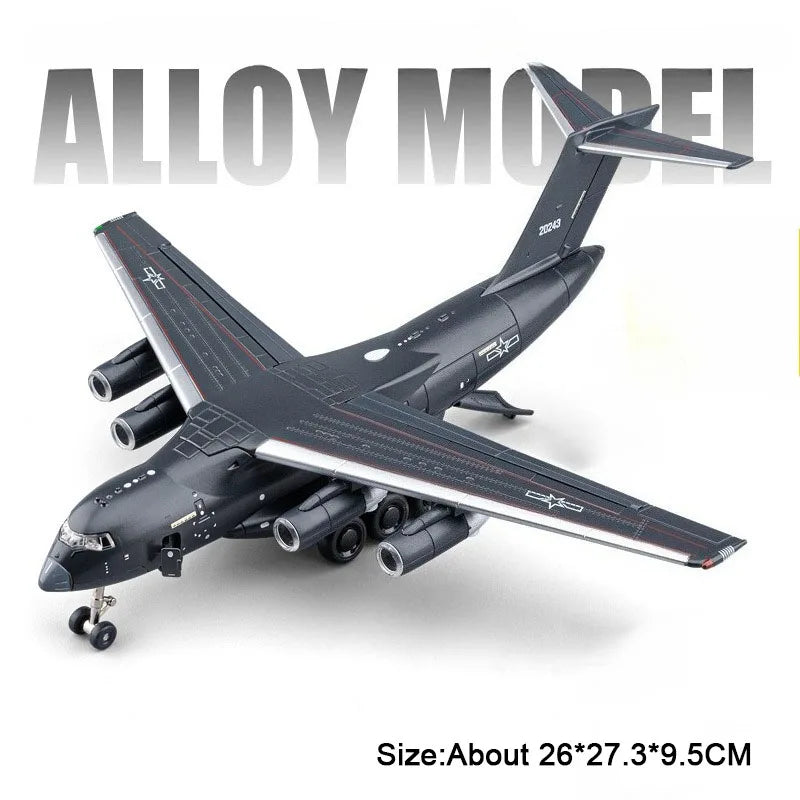 1:180 Y-20 Transport Plane Model Toy Car Music Light Pull Back Drop Resistant Combat Aircraft Military Models Ornaments Boy Gift